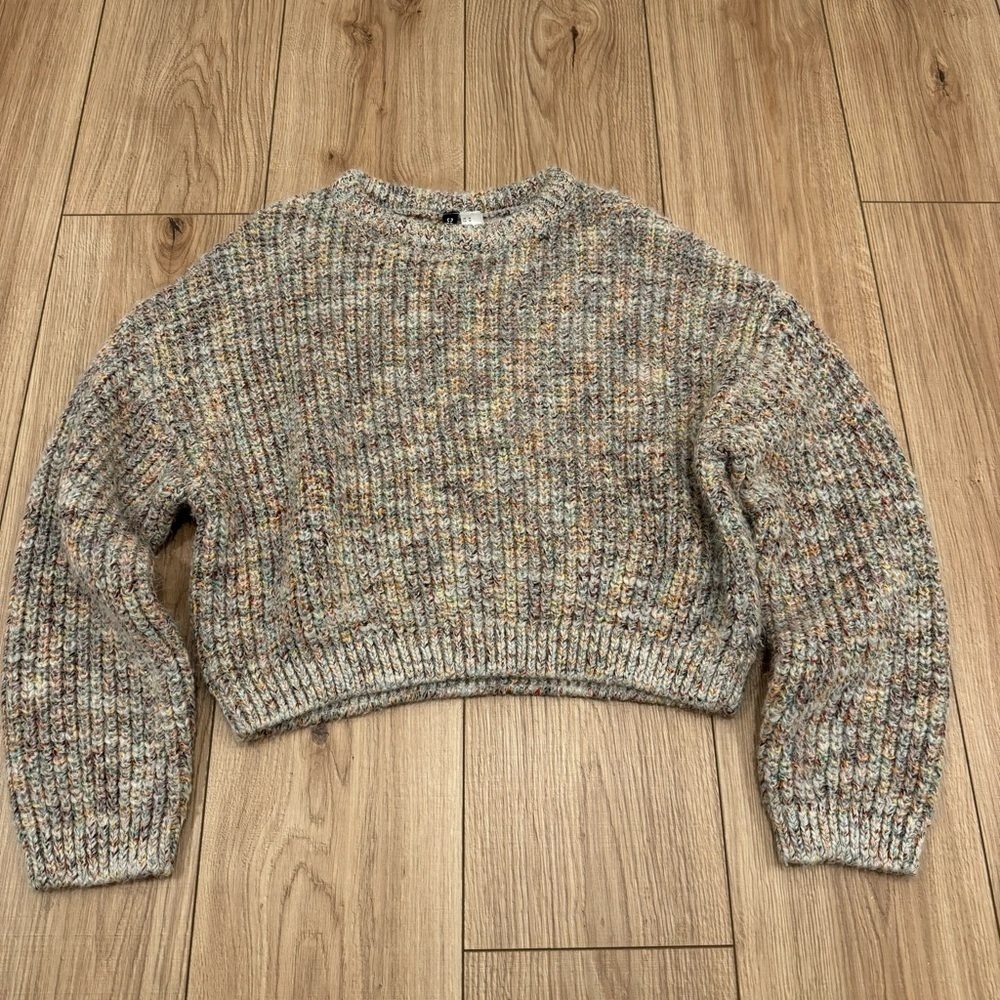 Divided Multicolor Cropped Sweater Colorblock Knit Women’s Medium